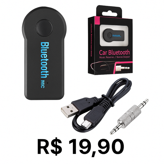 Adaptador Bluetooth P2 para Carro – Conecte seu Celular ao Som sem Fio!